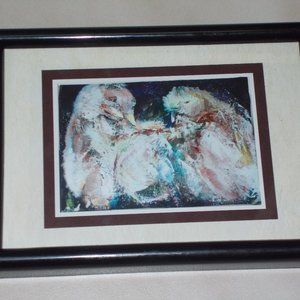 "Birds Of A Feather" print, matted & framed 7.5"x5.5"